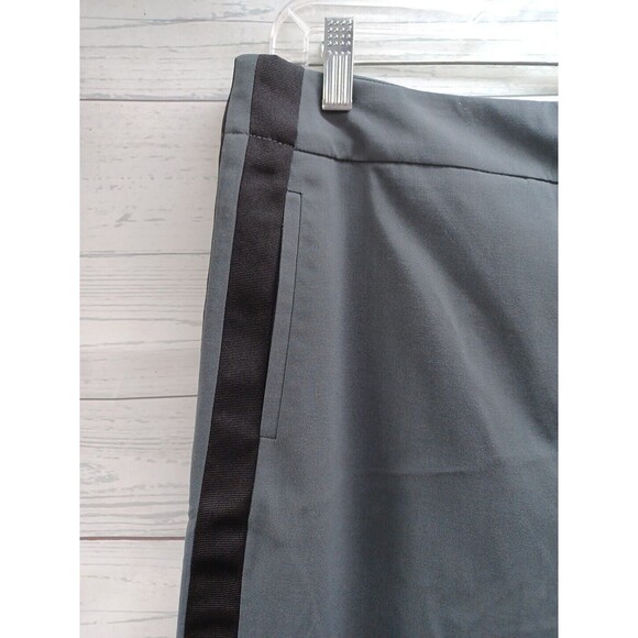 Hal Rubenstein Womens 14 Stretch Slacks Pants Straight Blue Stripe - Picture 2 of 8